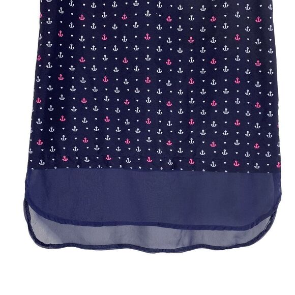 Japan Kids Girl's size 12 Navy Pink White nautical Anchor Sleeveless Tank Top - Picture 4 of 7